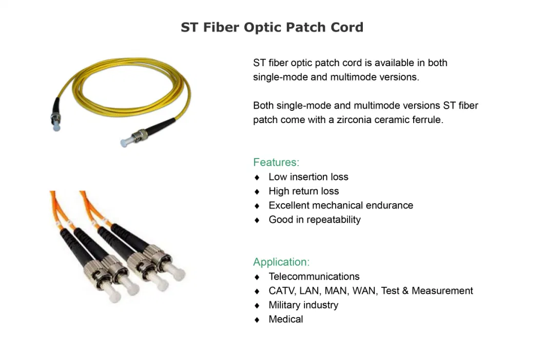 LC/Upc-MTRJ/Upc Om3 Duplex Jumper Patch Cords Fiber Optic Cable Assemblies