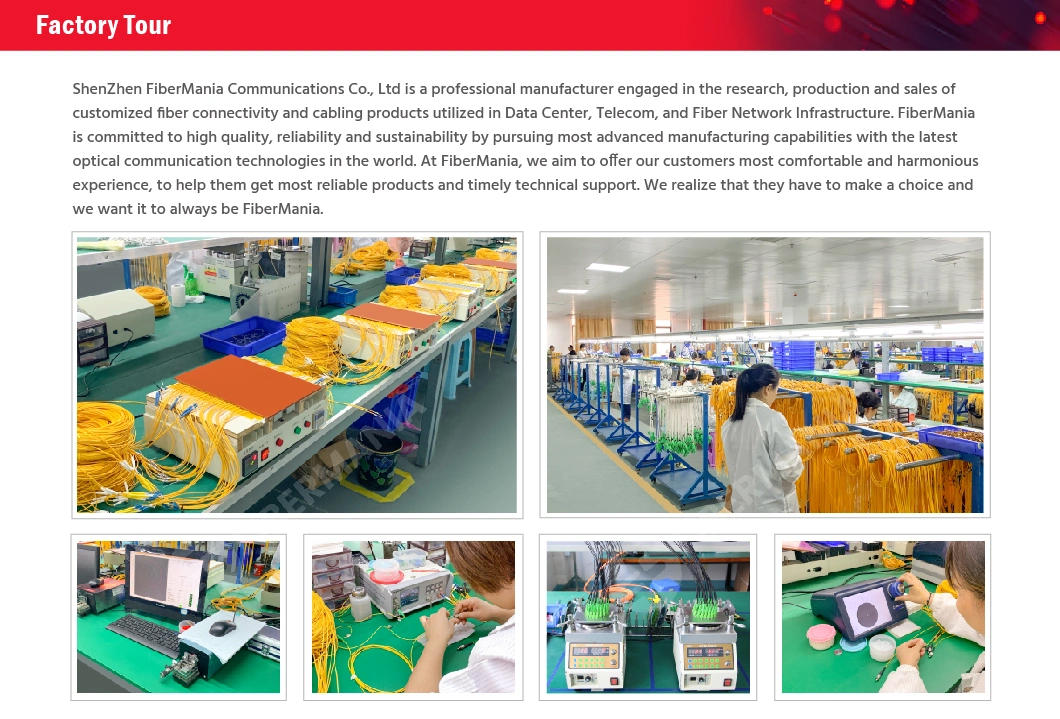 China Factory LC/SC/FC/ST/MTRJ/E2000 Single Mode Multimode PVC LSZH Fiber Optic Patch Cord
