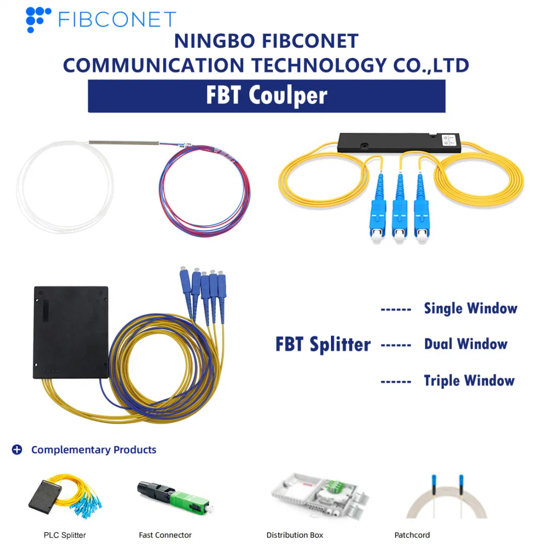 FTTH Optic Splitter Fiber Optical Coupler Ratio Splitter 50: 50~99: 1 Fbt Coupler