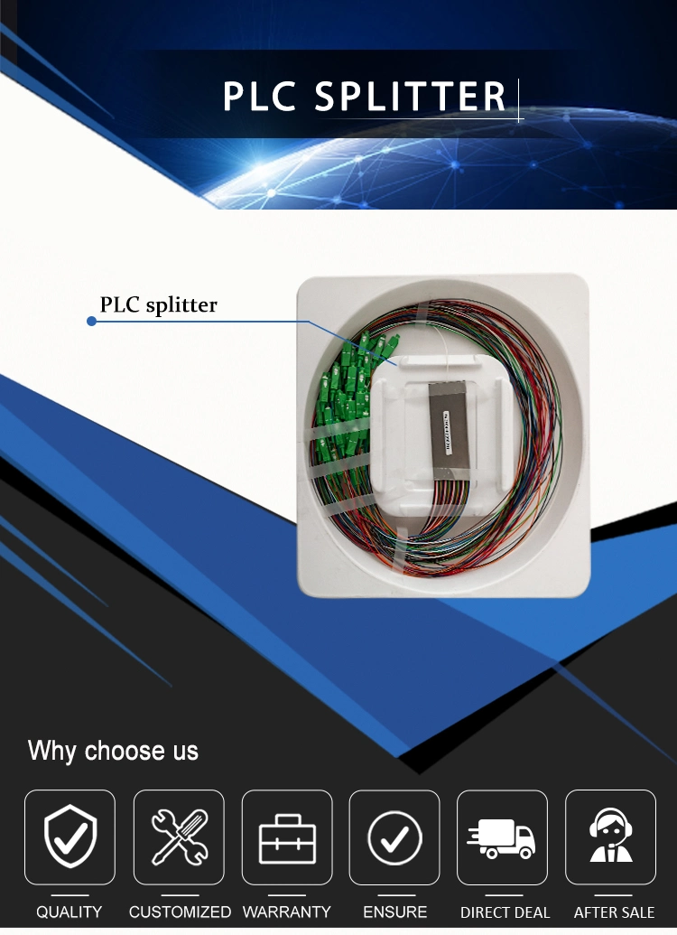 Sc APC Couplers Steel Tube 2 Optical Fiber Spliter Coupler for Gpon FTTX 1X64 PLC Splitter